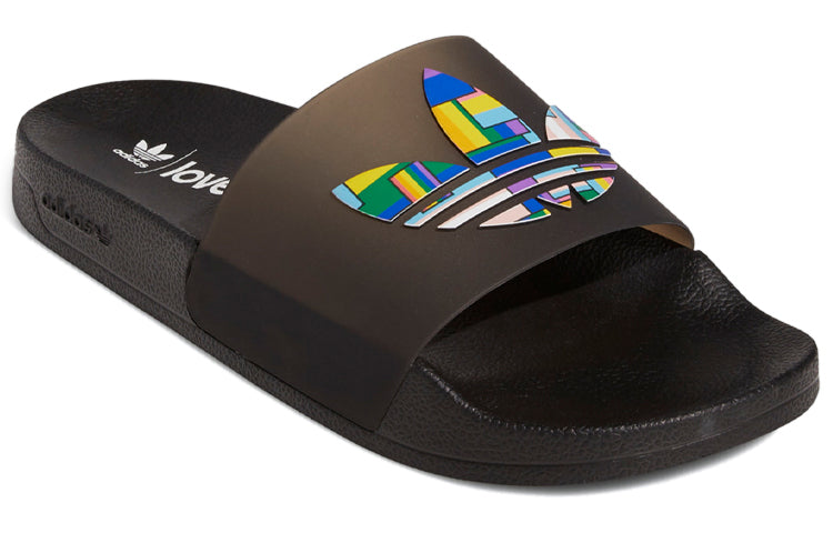 adidas Adilette Slides 'Pride - Core Black' FY9017