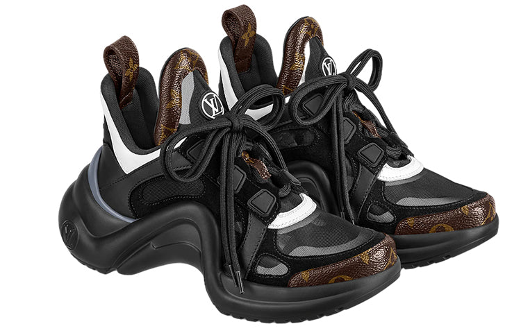 (WMNS) LOUIS VUITTON LV Archlight Sneakers 'Black with Brown Monogram' 1A9RQV