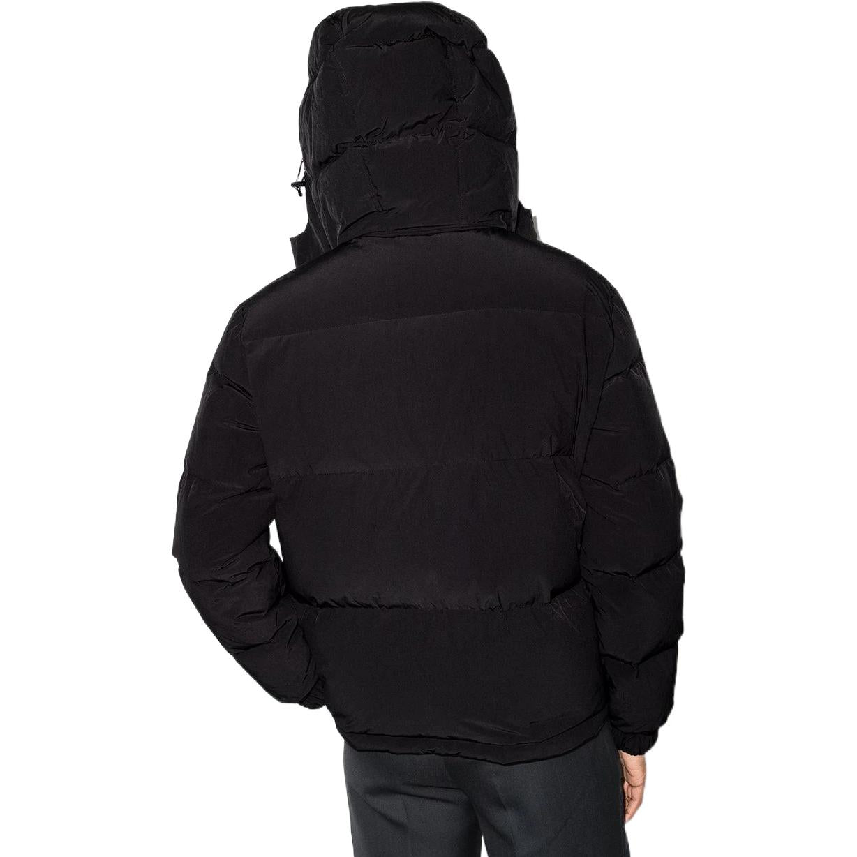 Men's Off-White FW22 Alphabet Zipper Hooded With Down Feather Jacket Black OMED040C99FAB0011020