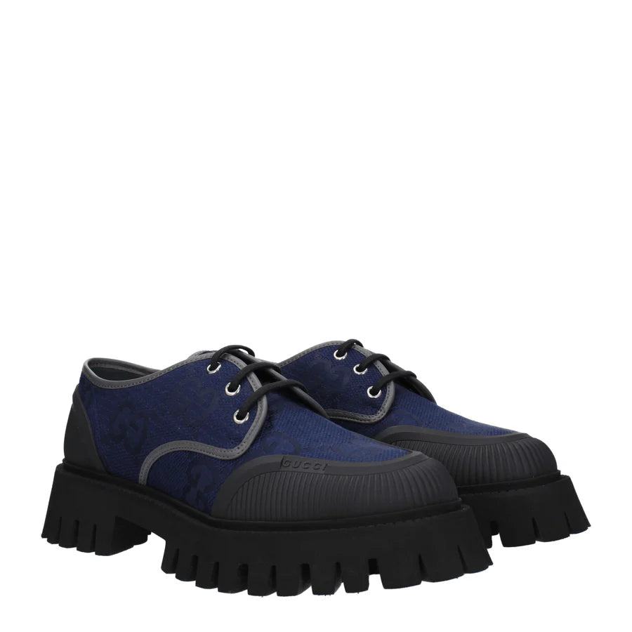 (WMNS) Gucci GG Lace Up Shoes 'Navy' 699552-UKOF0-4549