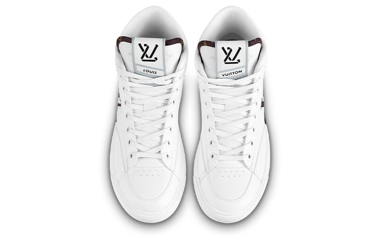 (WMNS) LOUIS VUITTON Charlie Ankle Sneakers 'White with Side Brown Logo' 1AADRJ