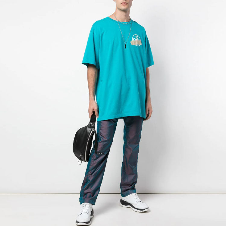 Off-White SS20 Diagonal Arrows Tape T-Shirt 'Blue' OMAA038R201850023948