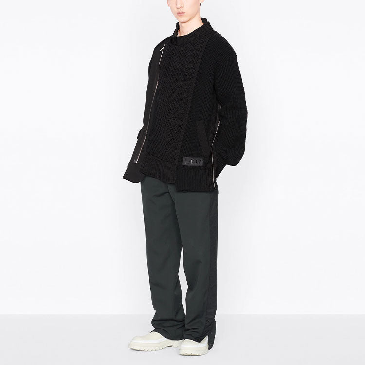 Men's DIOR x Sacai Crossover FW21 Knit Jacket Black 213M439AT453-C989