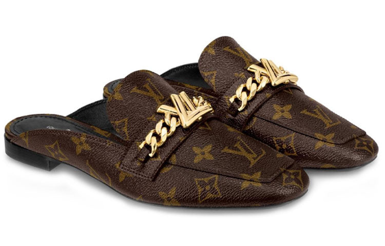 (WMNS) LOUIS VUITTON Upper Case Monogram Mules 'Brown' 1A4XH4