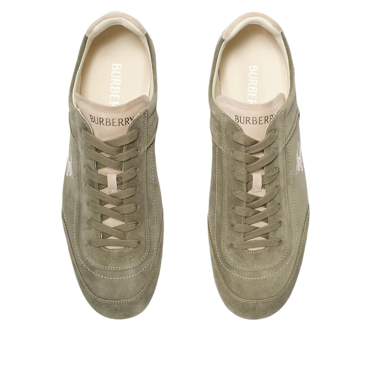 Burberry Leather Knight Runner Sneakers 'Airforce Green Tawny Beige' 81274751
