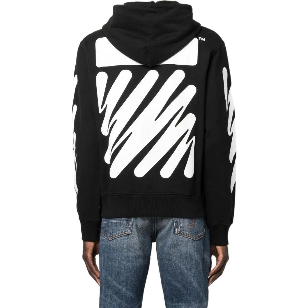 Men's Off-White SS22 Diagonal Stripes Printing Zipper Jacket Version Black OMBE013S22FLE00410011001