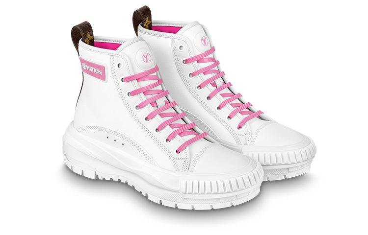 (WMNS) LOUIS VUITTON Squad Trainer Boots 'White Pink Brown' 1A9403