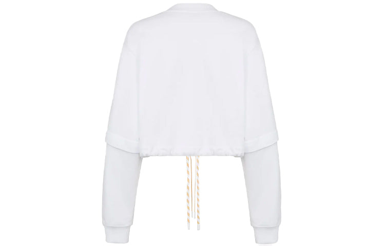(WMNS) FENDI FW21 Detachable sleeve Round Neck Sports Short Hoodie White FS7461AG7CF0ZNM