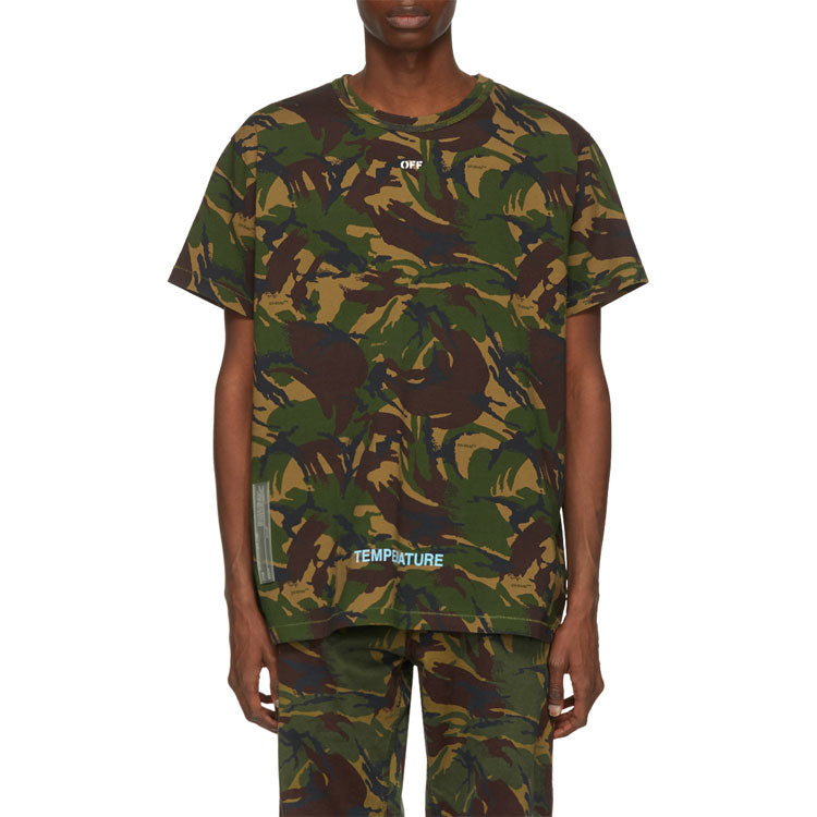 Off-White Green Camouflage Arrows Short Sleeve OMAA002S188780129901