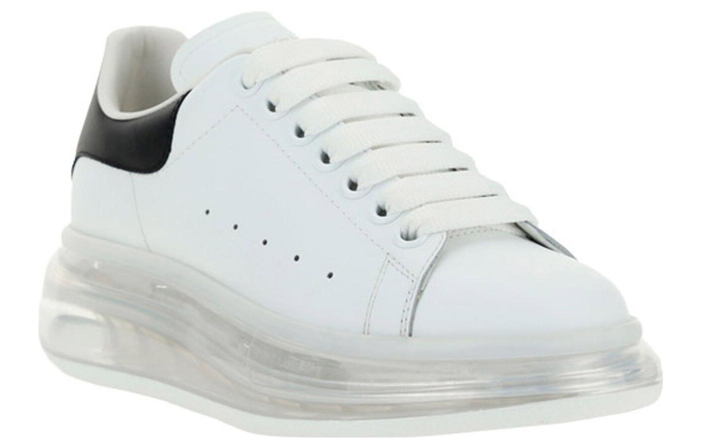(WMNS) Alexander McQueen Oversized Transparent Sole Sneaker 'White Black' 611698WHX989061