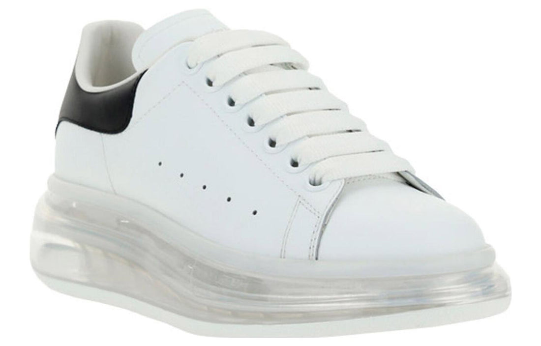 (WMNS) Alexander McQueen Oversized Transparent Sole Sneaker 'White Black' 611698WHX989061