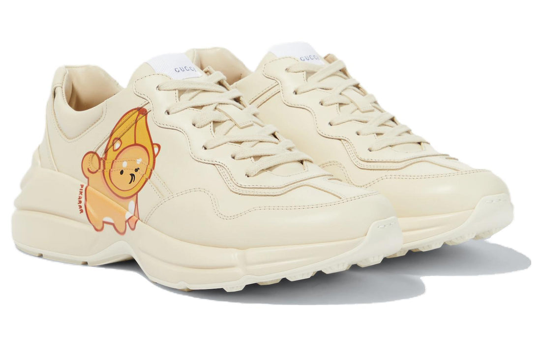 (WMNS) Gucci Kawaii Rhyton Leather Sneakers 'Cream White' 738776-DRW00-9522