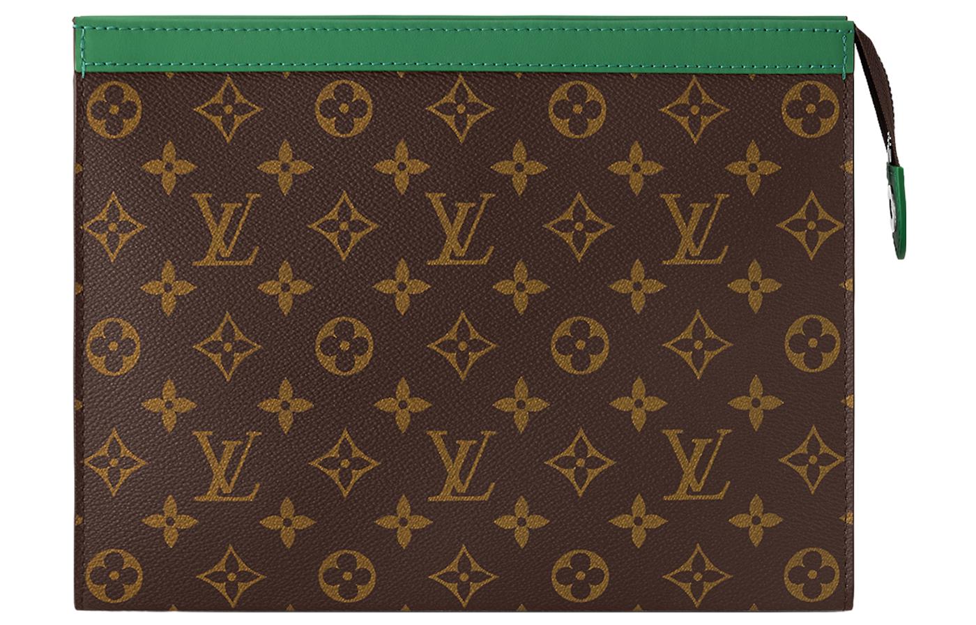 LOUIS VUITTON Pochette Voyage MM Monogram Macassar Canvas 'Green' M82854