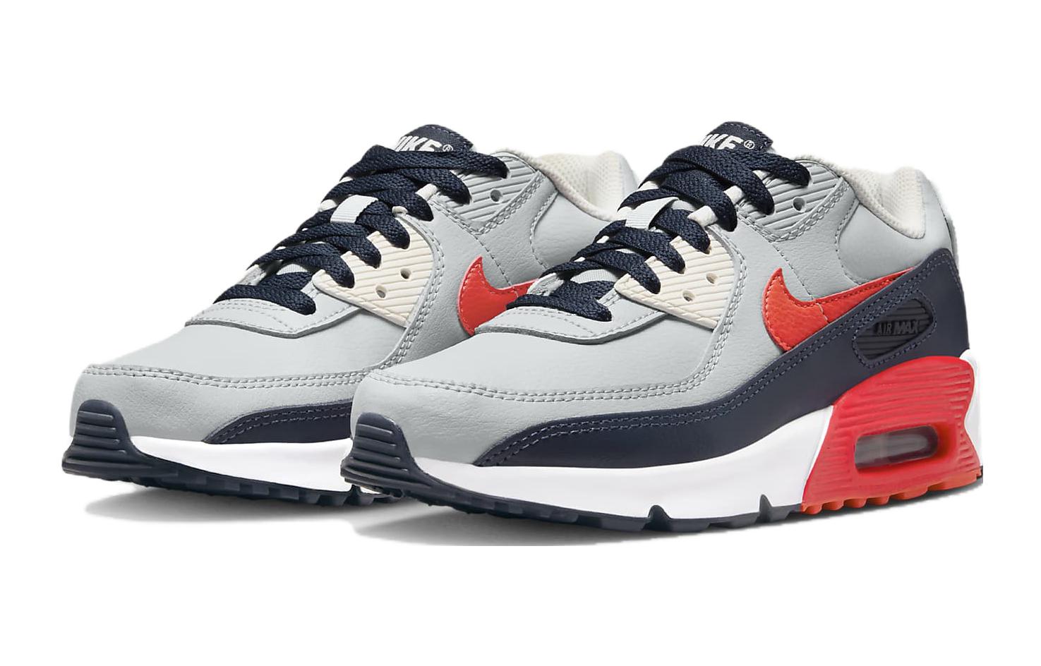 (GS) Nike Air Max 90 LTR 'Light Smoke Bright Crimson' CD6864-021