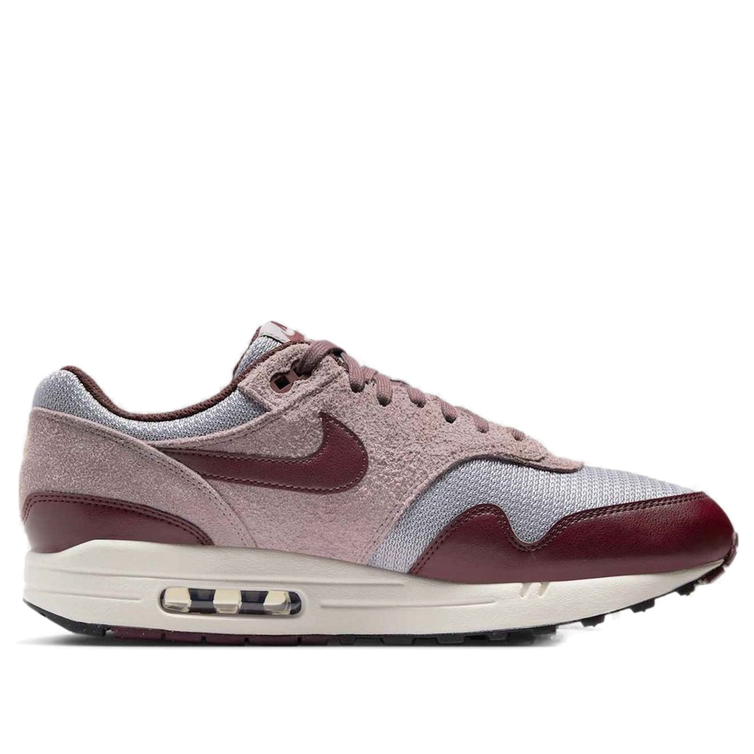 Nike Air Max 1 Essential Premium 'Cement Grey Burgundy Crush' FQ7327-001