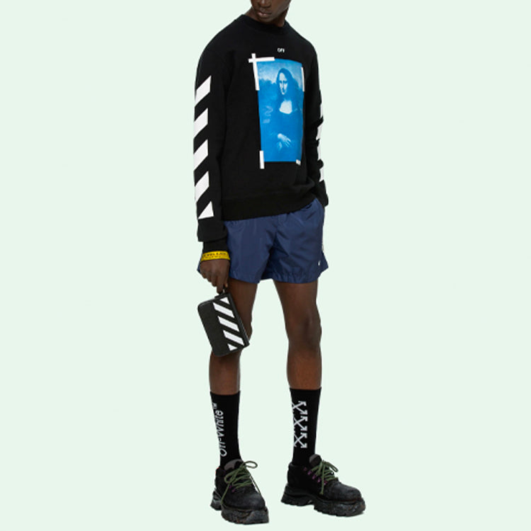 Off-White SS21 Printing Pattern Round Neck Black OMBA025R21FLE0031001