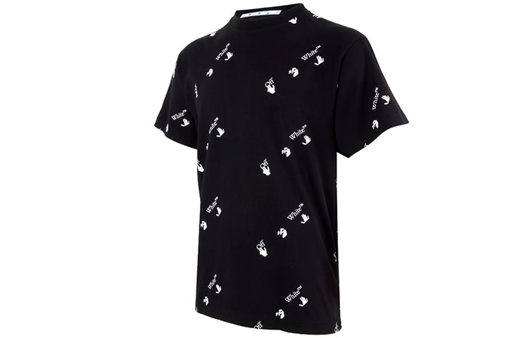 Off-White Logo Printing Short Sleeve Loose Fit Black OMAA038R21JER0101001