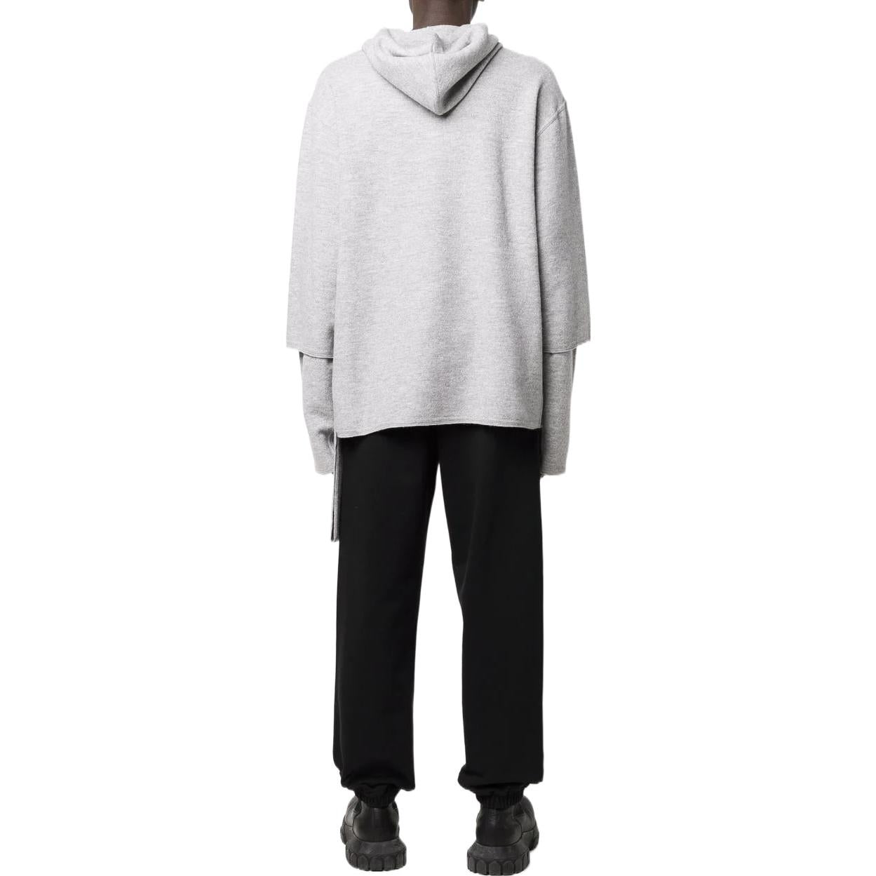 Men's Off-White SS22 Solid Color Cozy Drawstring Hooded Long Sleeves Gray OMHA138S22KNI0010606