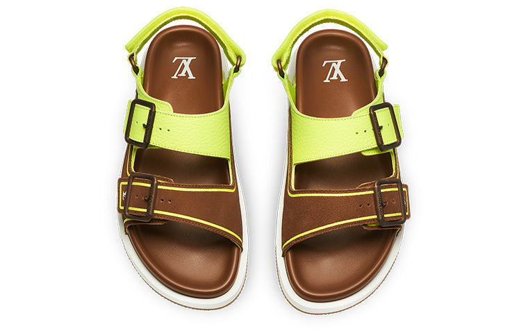 LOUIS VUITTON x NBA Trainer Sandals 'Brown Neon Green' 1A8ZNH