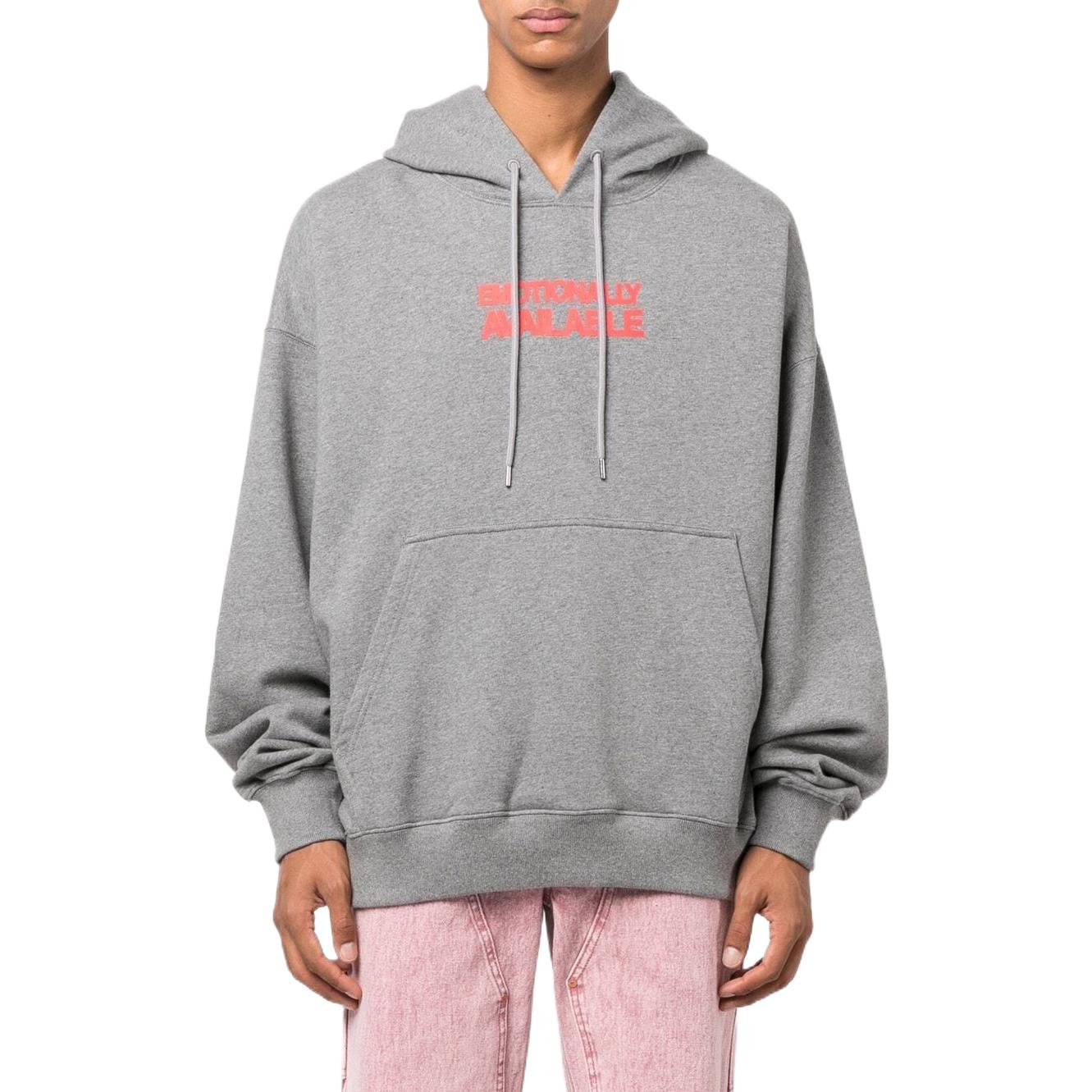 Off-White Slogan Print Hoodie 'Grey' OMBB085F22FLE0070825