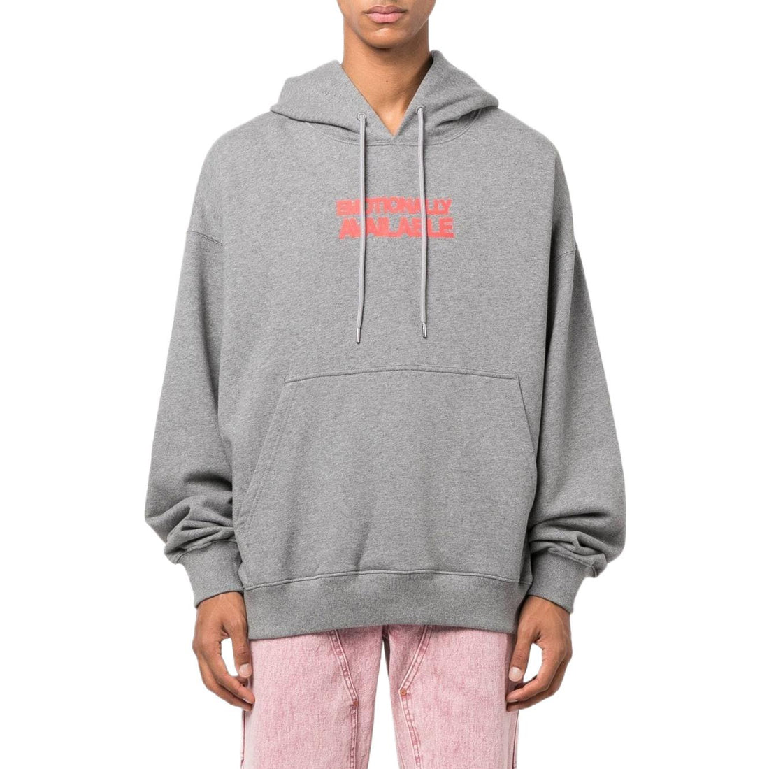 Off-White Slogan Print Hoodie 'Grey' OMBB085F22FLE0070825