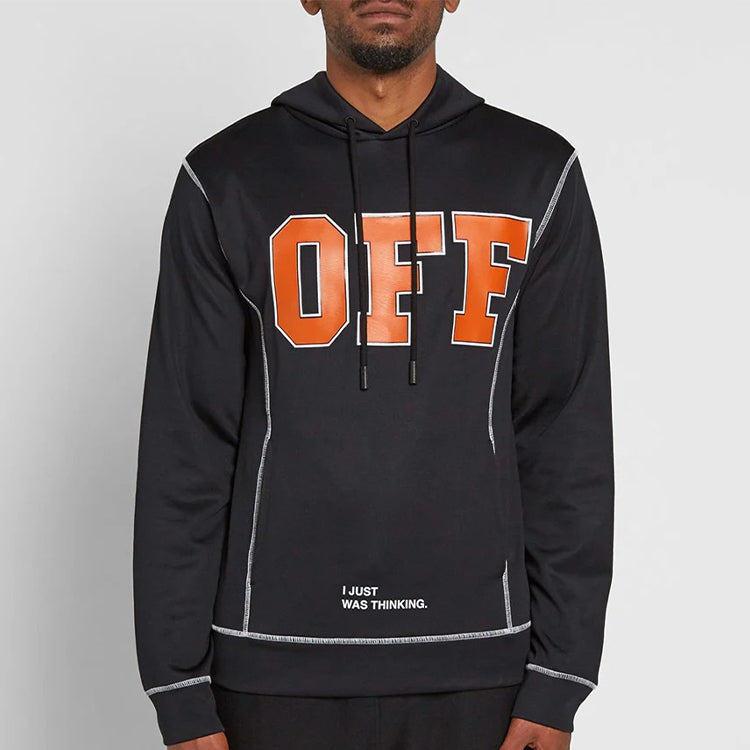 Off-White OFF Applique Hooded Sweater Unisex Black OMBB021F172460441019