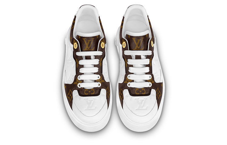 (WMNS) LOUIS VUITTON Time Out Sneakers 'White Monogram with Brown Monogram' 1AAWFP