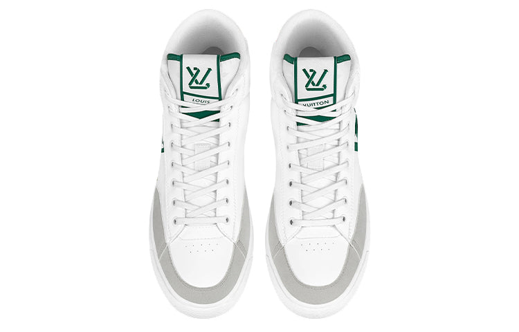 LOUIS VUITTON LV Charlie Ankle Sneakers 'White with Green Side Logo' 1A9JM8