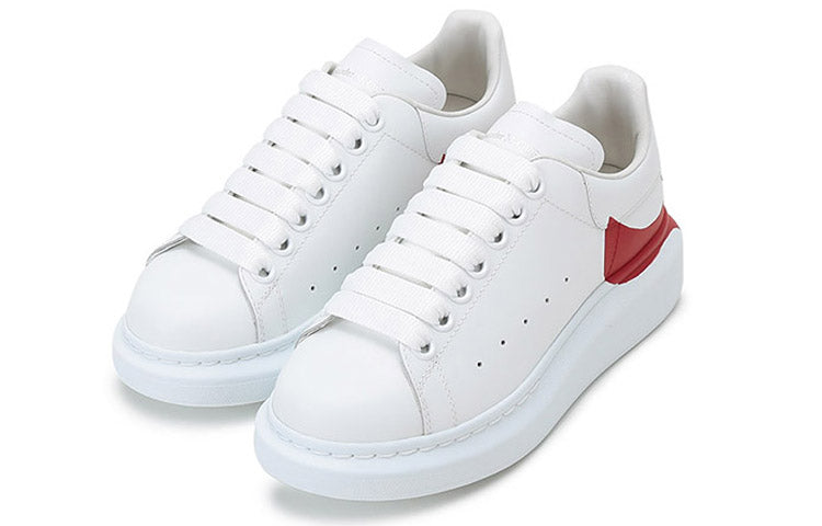 (WMNS) Alexander McQueen Oversized Sneaker 'White Red Heel' 650789WHZ4U9676