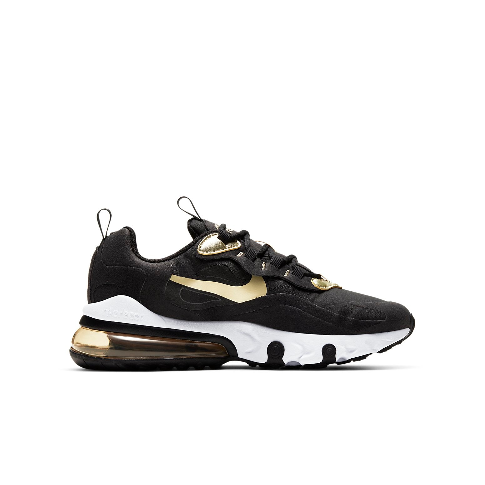 (GS) Nike Air Max 270 React 'Black Metallic Gold Star' BQ0103-018