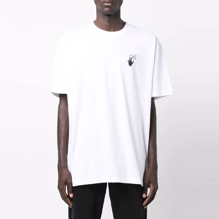 Off-White FW21 Logo Arrow Round Neck Short Sleeve Loose Fit White OMAA038F21JER0020184