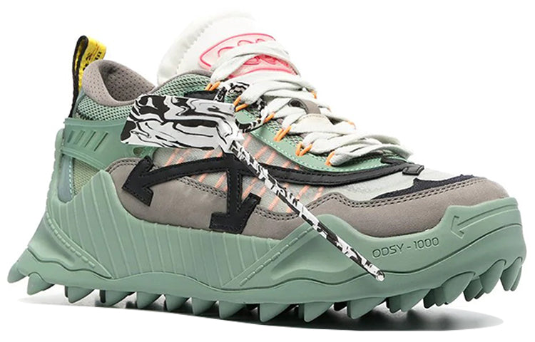 Off-White Odsy-1000 Wear-Resistant Running Shoes Black/Green OMIA139R21FAB0015110