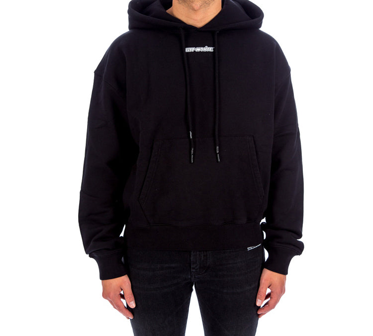 Off-White FW20 Arrows Printing Hooded Pullover Men Black OMBB037E20FLE0021045