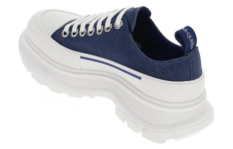 (WMNS) Alexander McQueen Tread Slick Lace Up Sneakers 'Blue Denim' 611705W4PD14177