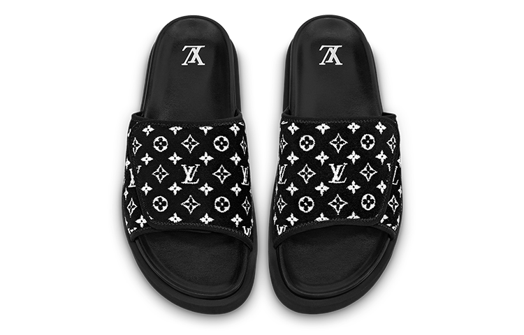 LOUIS VUITTON Miami Mules 'Black Monogram' 1ABFTT