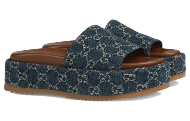 (WMNS) Gucci Angelina Platform 55 mm Sandal 'Jacquard Denim' 623212-2KQ00-4402
