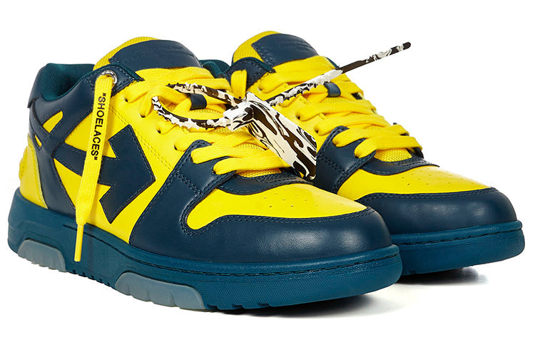 Off-White Out Of Office Zip Tie Sneakers 'Yellow Navy' OMIA189R21LEA0014518
