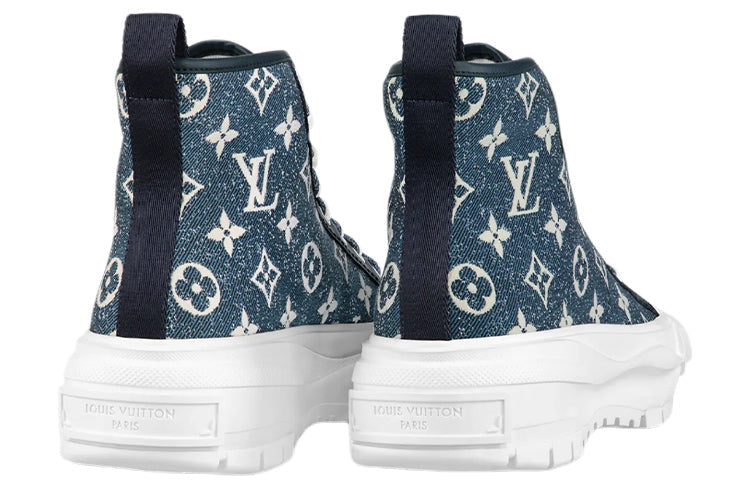 (WMNS) LOUIS VUITTON Squad Ankle Sneakers 'Denim with Monogram' 1A9S12