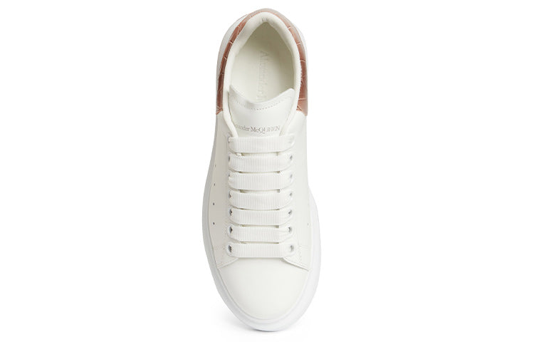 (WMNS) Alexander McQueen Oversized Sneaker 'White Burnt Pink Crocodile' 553770WICG69886