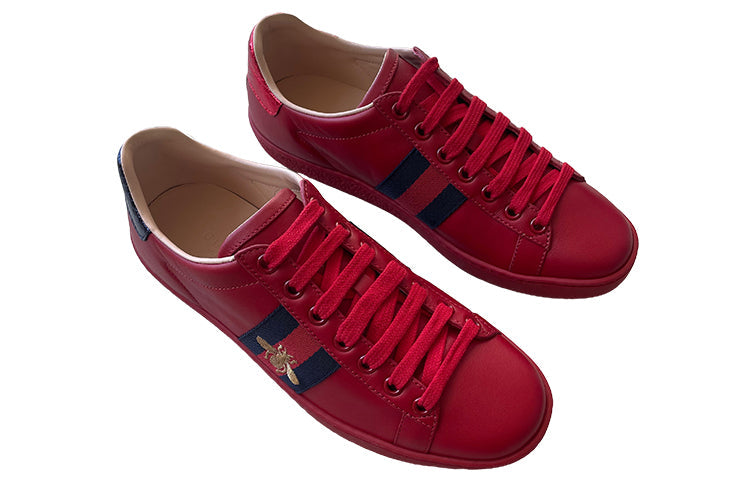 Gucci Ace Sneaker with Embroidered Bee 'Red Navy' 431942-A38G0-6459