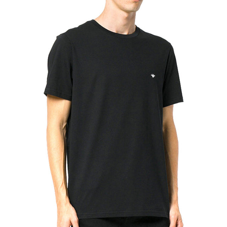 DIOR White Bee Embroidered Short Sleeve Unisex Black 733J603B0446-C980