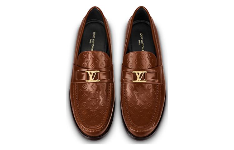 LOUIS VUITTON Major Loafers 'Patent Brown Monogram' 1AAMZU