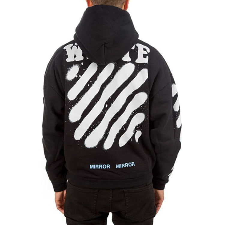 Men's Off-White Splash Ink Graffiti Stripe Black OMBB009G20FLE0021001