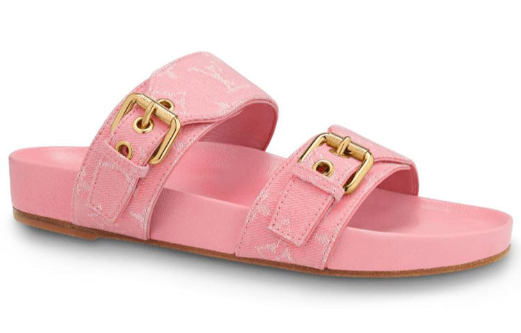 (WMNS) LOUIS VUITTON Bom Dia Mules 'Pink Minigram' 1A67V5