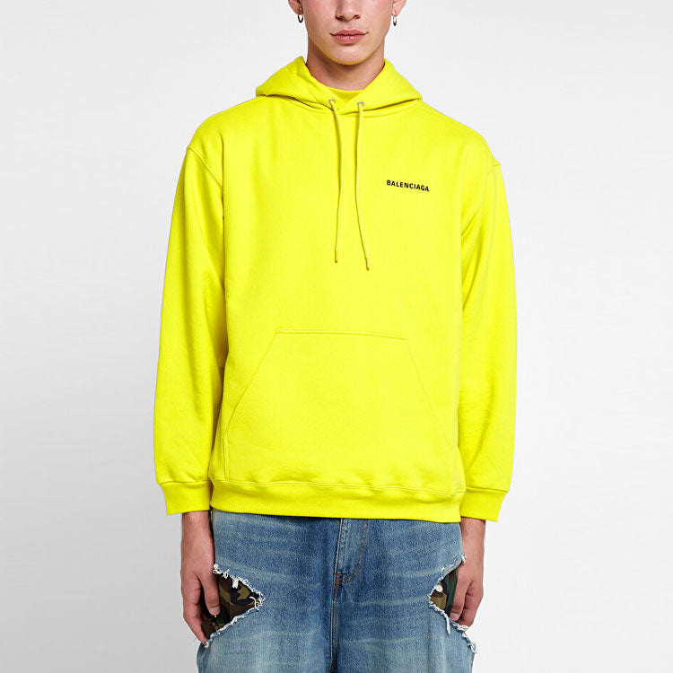 Balenciaga Medium Fit Logo Hoodie 'Yellow' 600583TIV847440