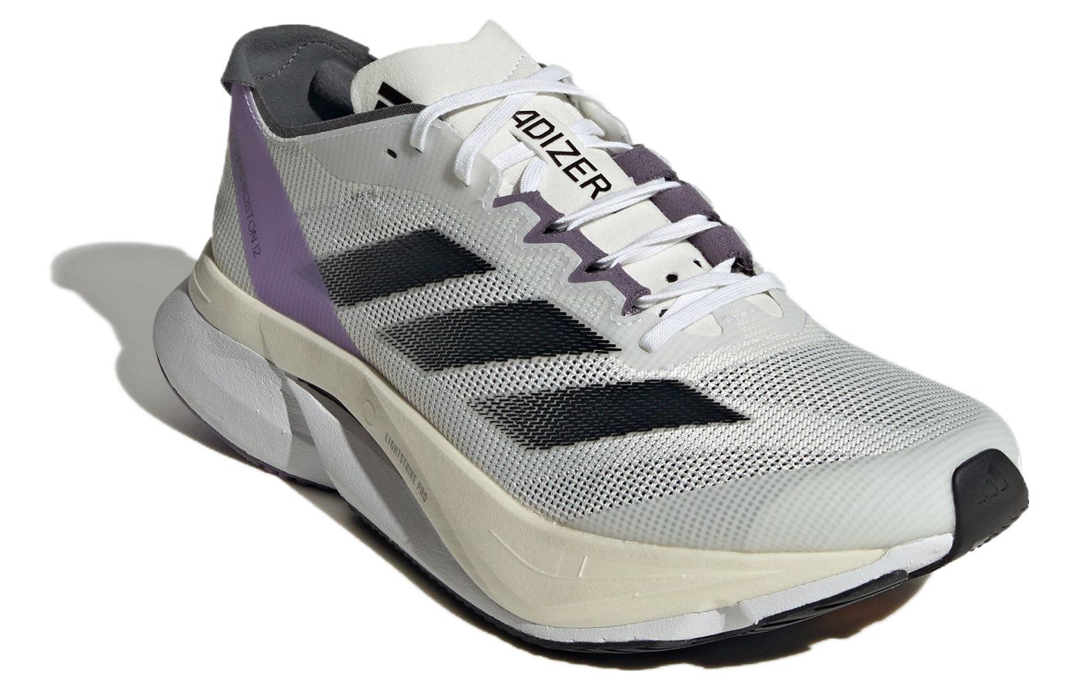 (WMNS) adidas Adizero Boston 12 Running 'Cloud White Purple' ID6900