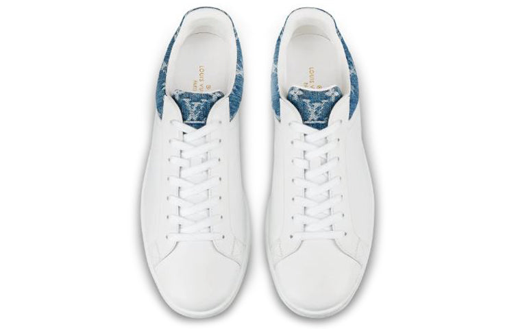 LOUIS VUITTON LV Luxembourg Sneakers 'White with Blue Denim Monogram Top' 1A45TA