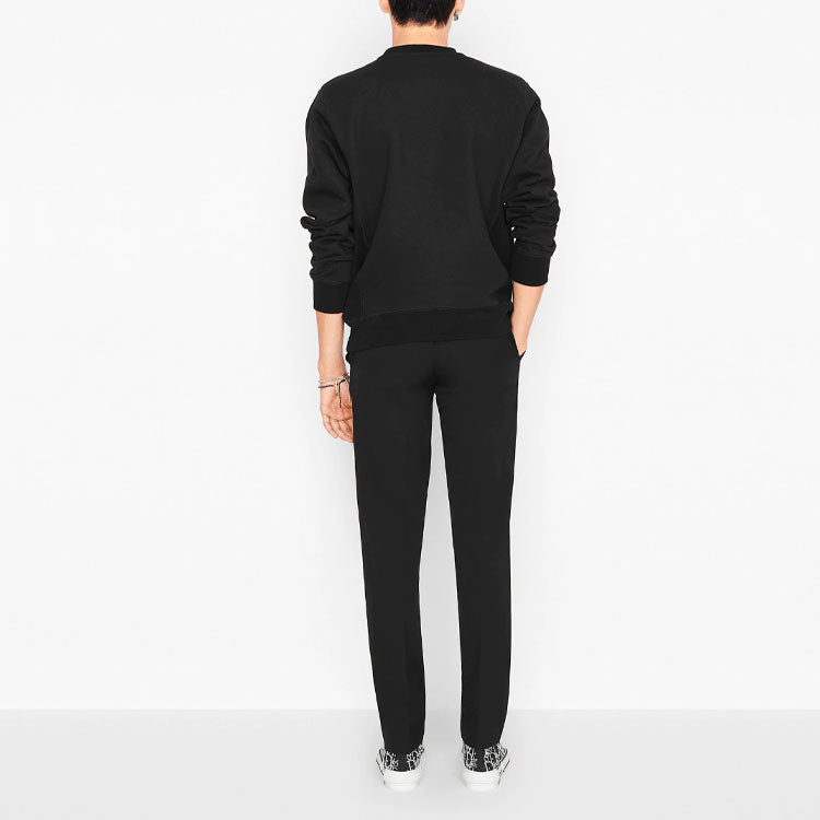 Men's DIOR Alphabet Logo Printing Round Neck Long Sleeves Black 043J611A0589-C980