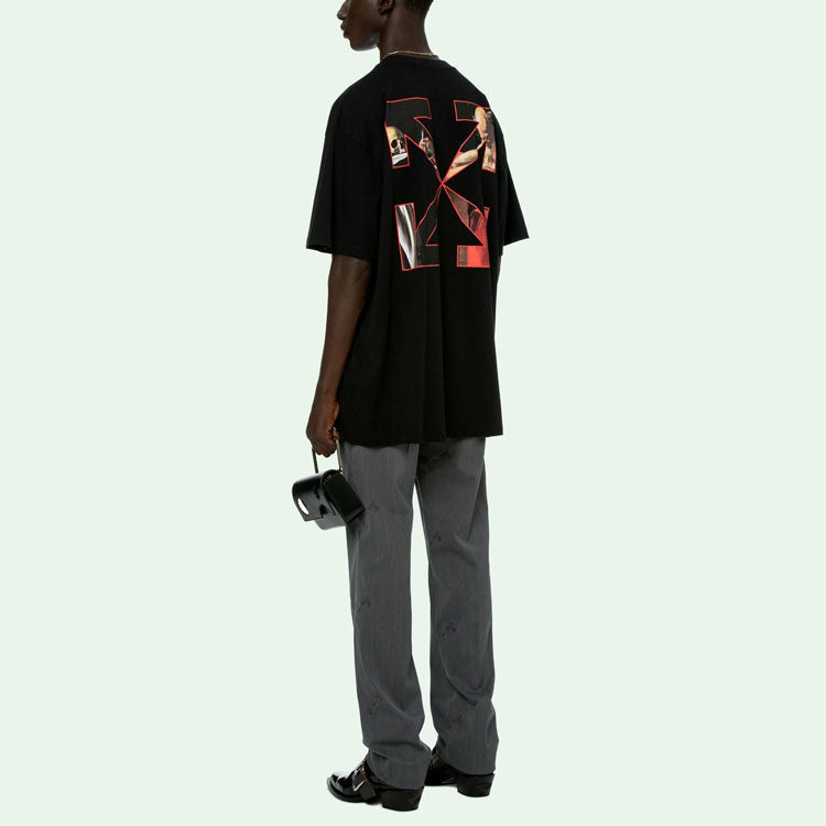 Off-White Caravaggio Short-Sleeve Over Tee 'Black/Red' OMAA038R21JER0031025