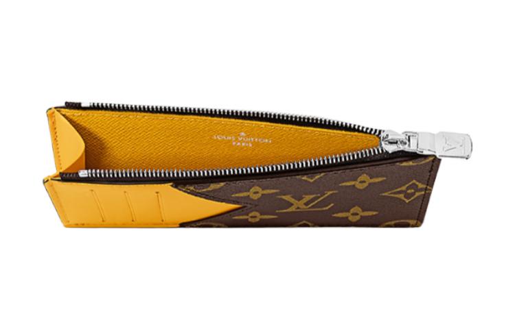 LOUIS VUITTON Monogram Macassar Canvas Coin Card Holder 'Yellow' M82910